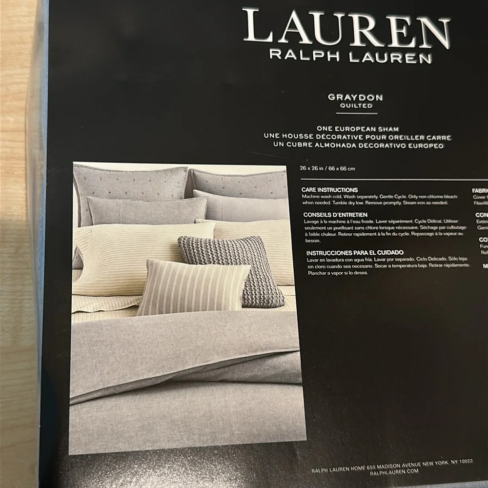 Lauren Graydon Melange Chambray Twin Duvet Cover and Quilted Euro Sham Bundle